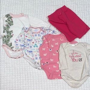 5 piece 0-3m girls clothes